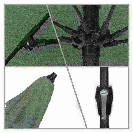 California Umbrella 9' Bronze Aluminum Market Patio Umbrella, Sunbrella Forest Green 194061337141